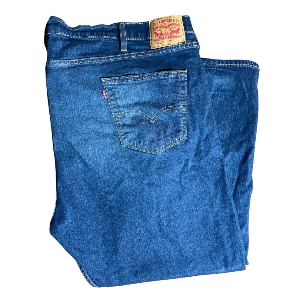 Levi's‎ 502 Jeans Men's 54x30 (54x28) Blue Regular Taper Fit Denim Classic Wash
